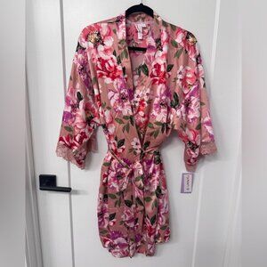 Pink and Green Floral Robe